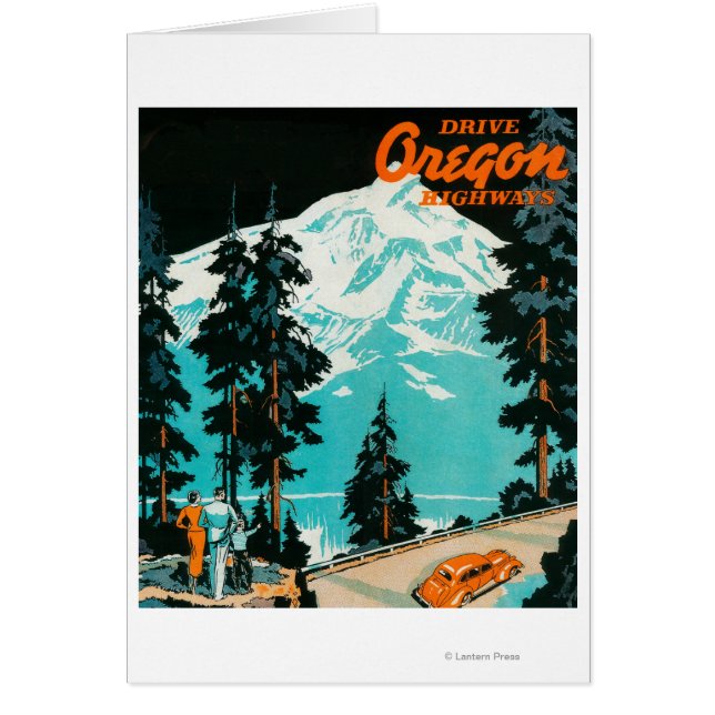Cartão Poster de propaganda em autoestradas do Oregon (Frente)
