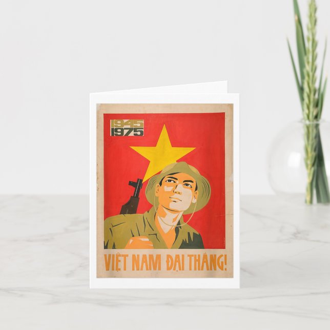 Cartão Poster de Propaganda Vietcong - Comunista da Guerr (Frente)