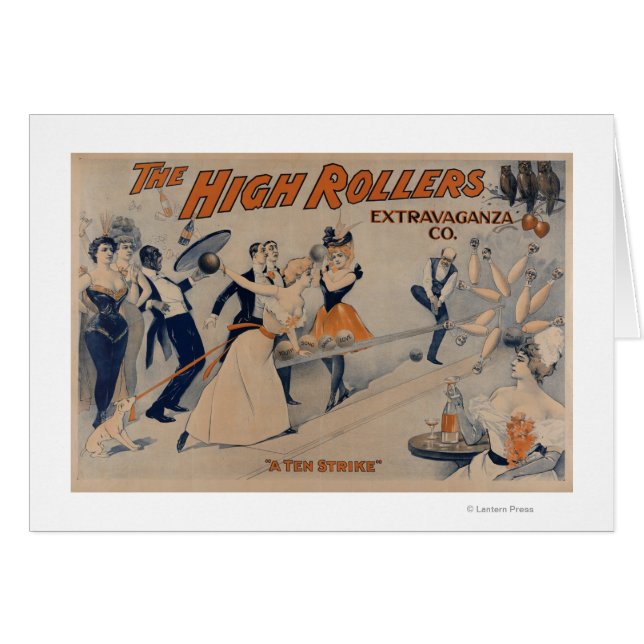 Cartão Poster de Teatro de Festa de Boliches Alto (Frente Horizontal)