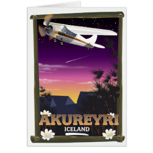 Cartão poster de viagens Akureyri Islândia