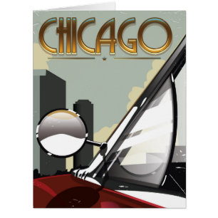 Cartão Poster de viagens automático da cidade de Chicago