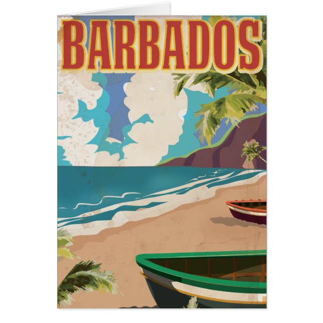 Cartão Poster de viagens Barbados (Frente)