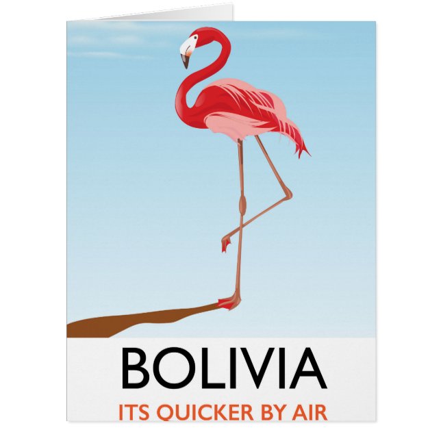 Cartão Poster de viagens Bolivia Flamingo (Frente)