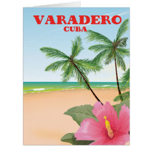 Cartão Poster de viagens cubano da praia de Varadero