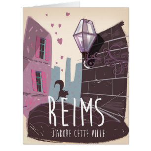 Cartão poster de viagens da cidade de Reims França