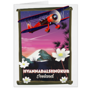 Cartão poster de viagens da Islândia de Hvannadalshnkur.