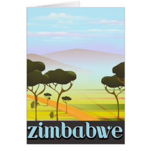 Cartão Poster de viagens da paisagem do Zimbábue