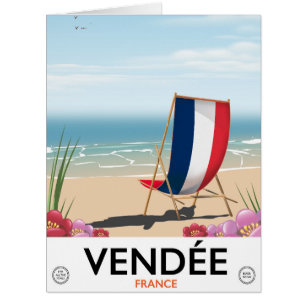 Cartão Poster de viagens da praia do beira-mar de France