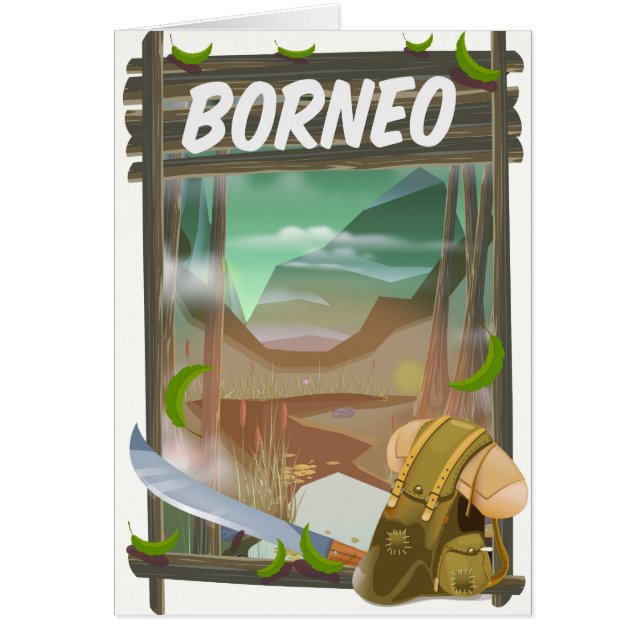 Cartão Poster de viagens da selva de Borneo (Frente)