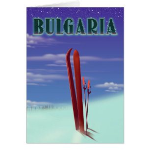 Cartão Poster de viagens de esqui da Bulgária