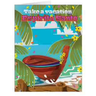 Cartão Poster de viagens de férias do Espiritu Santo.