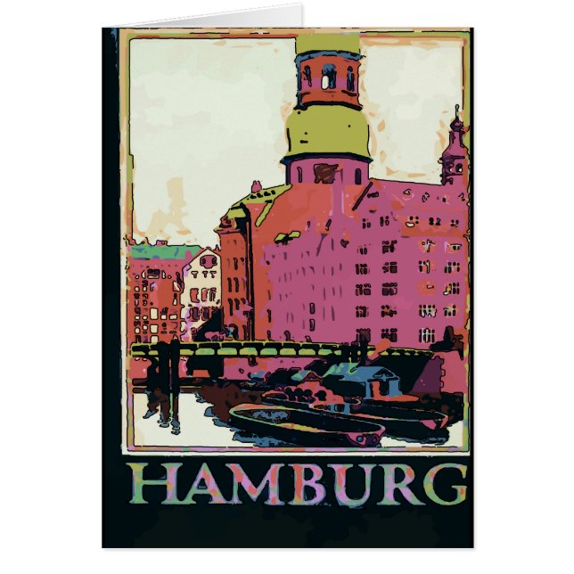 Cartão Poster de viagens de Hamburgo (Frente)