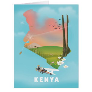Cartão Poster de viagens de Ilustração do Mapa do Quên