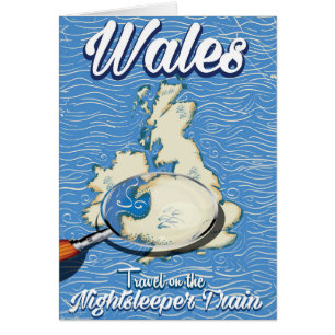 Cartão Poster de viagens de Ingleses do trem de Wales