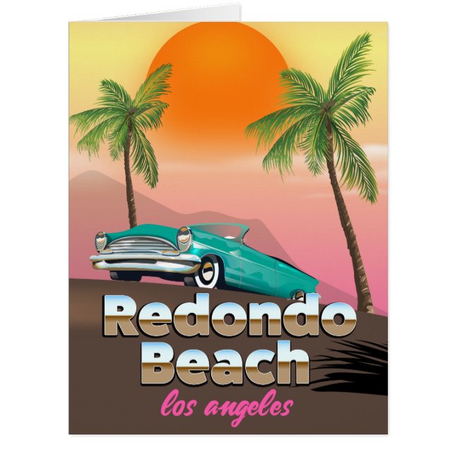 Cartão Poster de viagens de LA Redondo Beach (Frente)