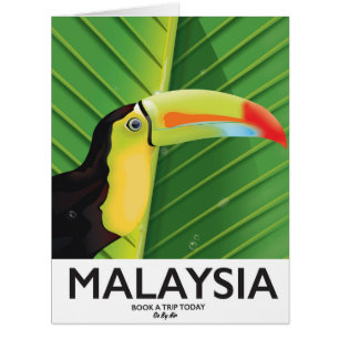 Cartão Poster de viagens de Malaysia Toucan