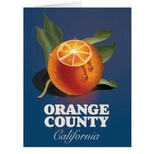 Cartão Poster de viagens de Orange County California. 