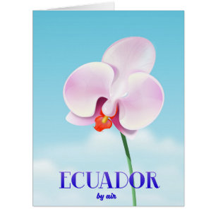 Cartão Poster de viagens de orquídea do Equador
