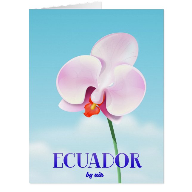 Cartão Poster de viagens de orquídea do Equador (Frente)