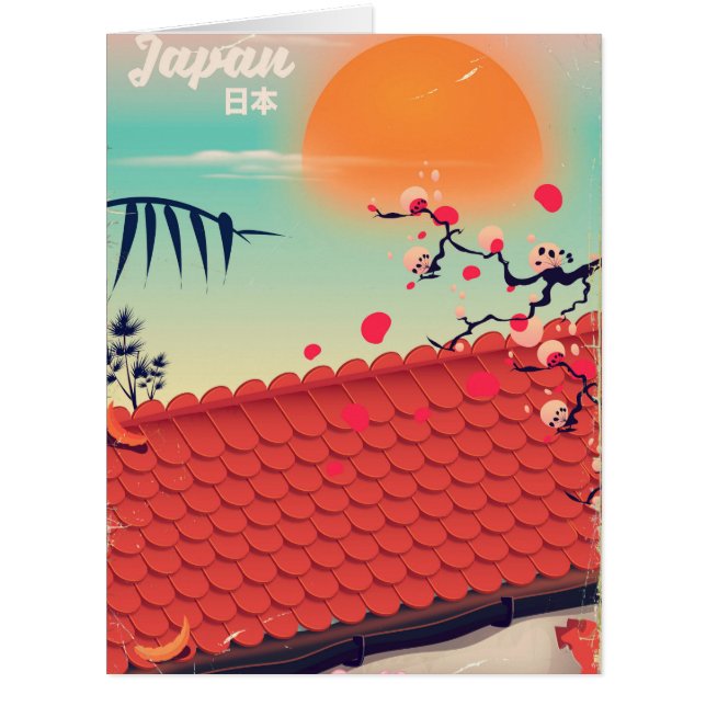 Cartão Poster de viagens de Paisagem do Japão (Frente)