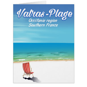Cartão poster de viagens de praia de Valras-Plage.