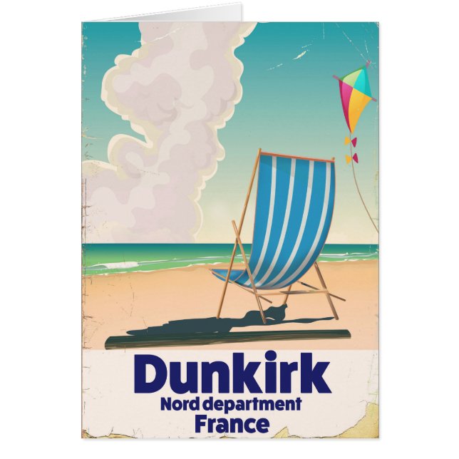 Cartão Poster de viagens de praia Dunkirk (Frente)