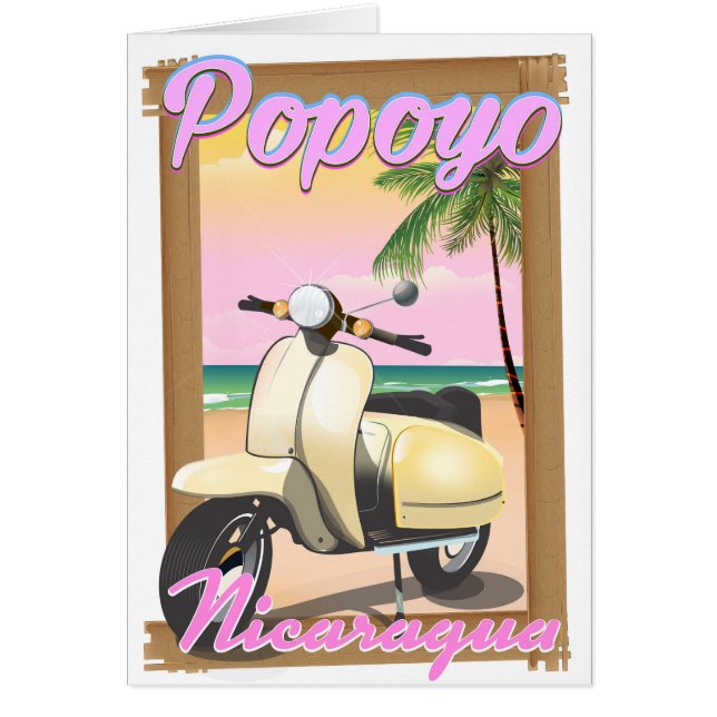 Cartão Poster de viagens de praia Popoyo Nicarágua (Frente)