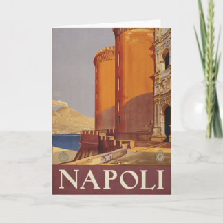 Cartão Poster de viagens De Vesúvio E Baía De Nápoles