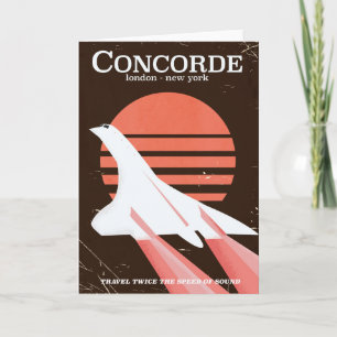 Cartão poster de viagens de voo da Concorde