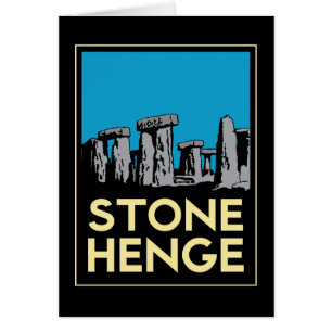 Cartão Poster de viagens do art deco de Stonehenge