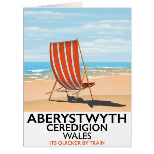 Cartão Poster de viagens do beira-mar de Aberystwyth