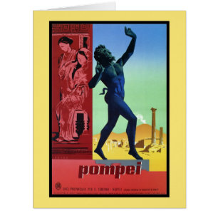 Cartão Poster de viagens do italiano de Pompeii do