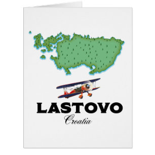 Cartão Poster de viagens do mapa da Croácia do Oidovo.