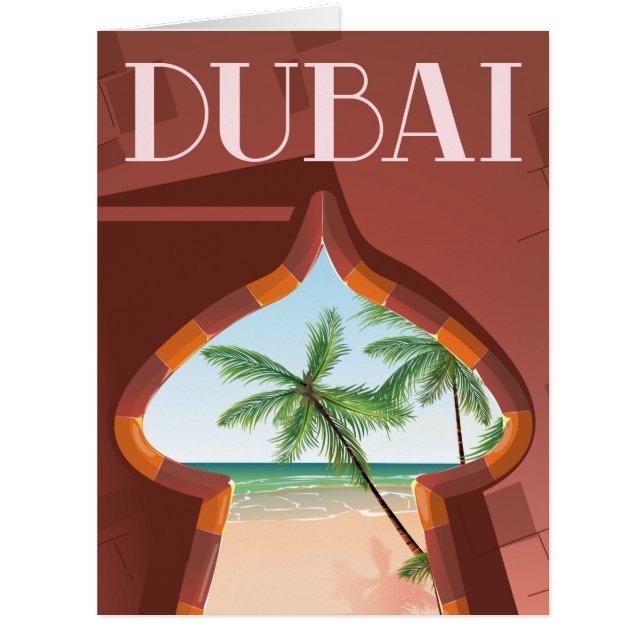 Cartão Poster de viagens do Palácio de Dubai (Frente)