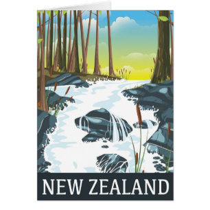 Cartão Poster de viagens do rio Nova Zelândia
