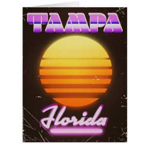 Cartão Poster de viagens do vintage 80s de Tampa Florida