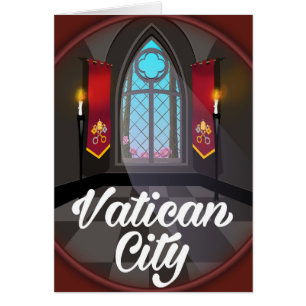 Cartão Poster de viagens dos desenhos animados da Cidade