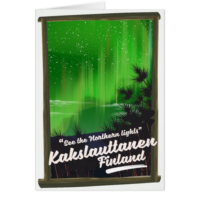Cartão Poster de viagens finlandês de Kakslauttanen (Frente)