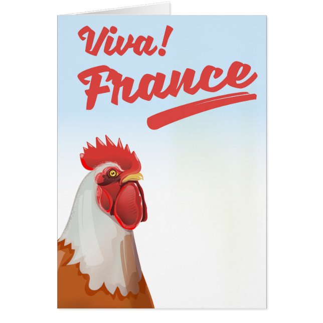 Cartão Poster de viagens France Rooster (Frente)