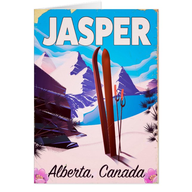 Cartão Poster de viagens Jasper Alberta Canada (Frente)
