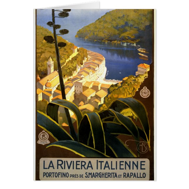 Cartão Poster de viagens La Riviera Italienne Portofino 1 (Frente)