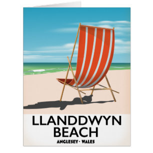 Cartão poster de viagens Landdwyn Beach Anglesey Wales
