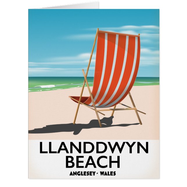 Cartão poster de viagens Landdwyn Beach Anglesey Wales (Frente)