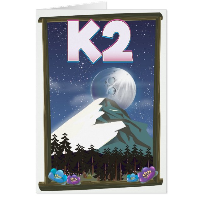 Cartão Poster de viagens Montanha K2 (Frente)