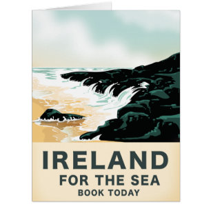 Cartão poster de viagens náutico Irlanda "For Sea"