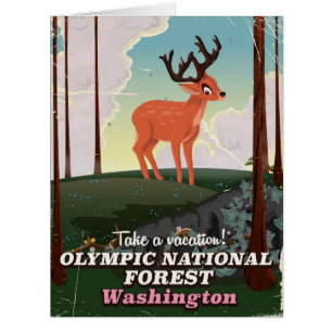 Cartão Poster de viagens Olimpiadas National Forest USA