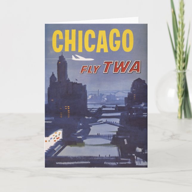 Cartão Poster de viagens Para Voos Da Trans World Airline (Frente)