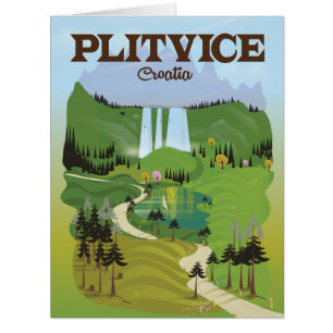 Cartão Poster de viagens Plitvice Croácia