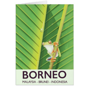 Cartão Poster de viagens sapo Borneo Poison