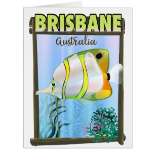 Cartão Poster de viagens tropical de Brisbane Austrália